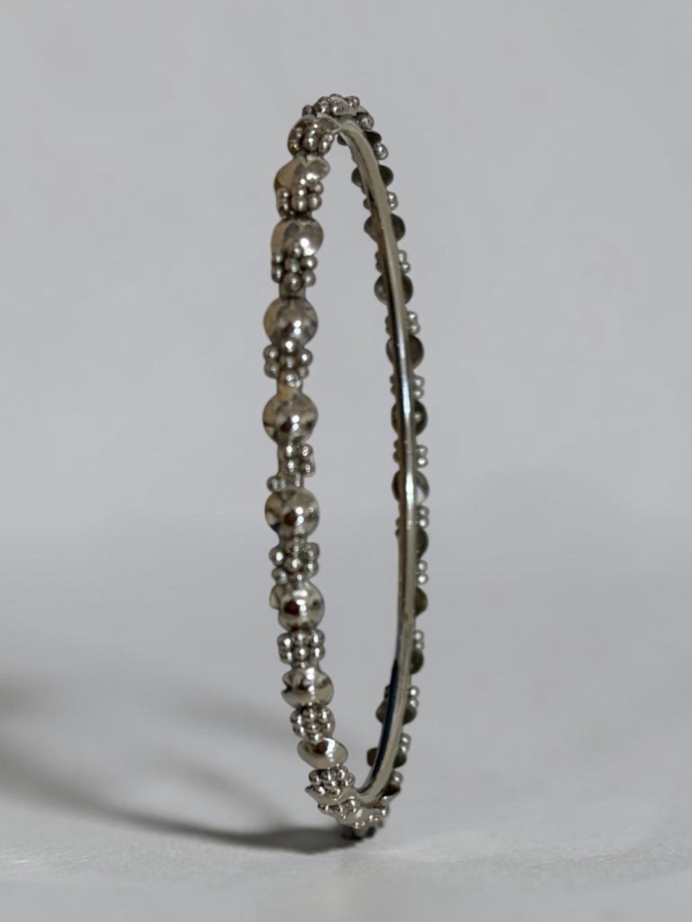 Vintage Silver Tone Large Bangle Bracelet